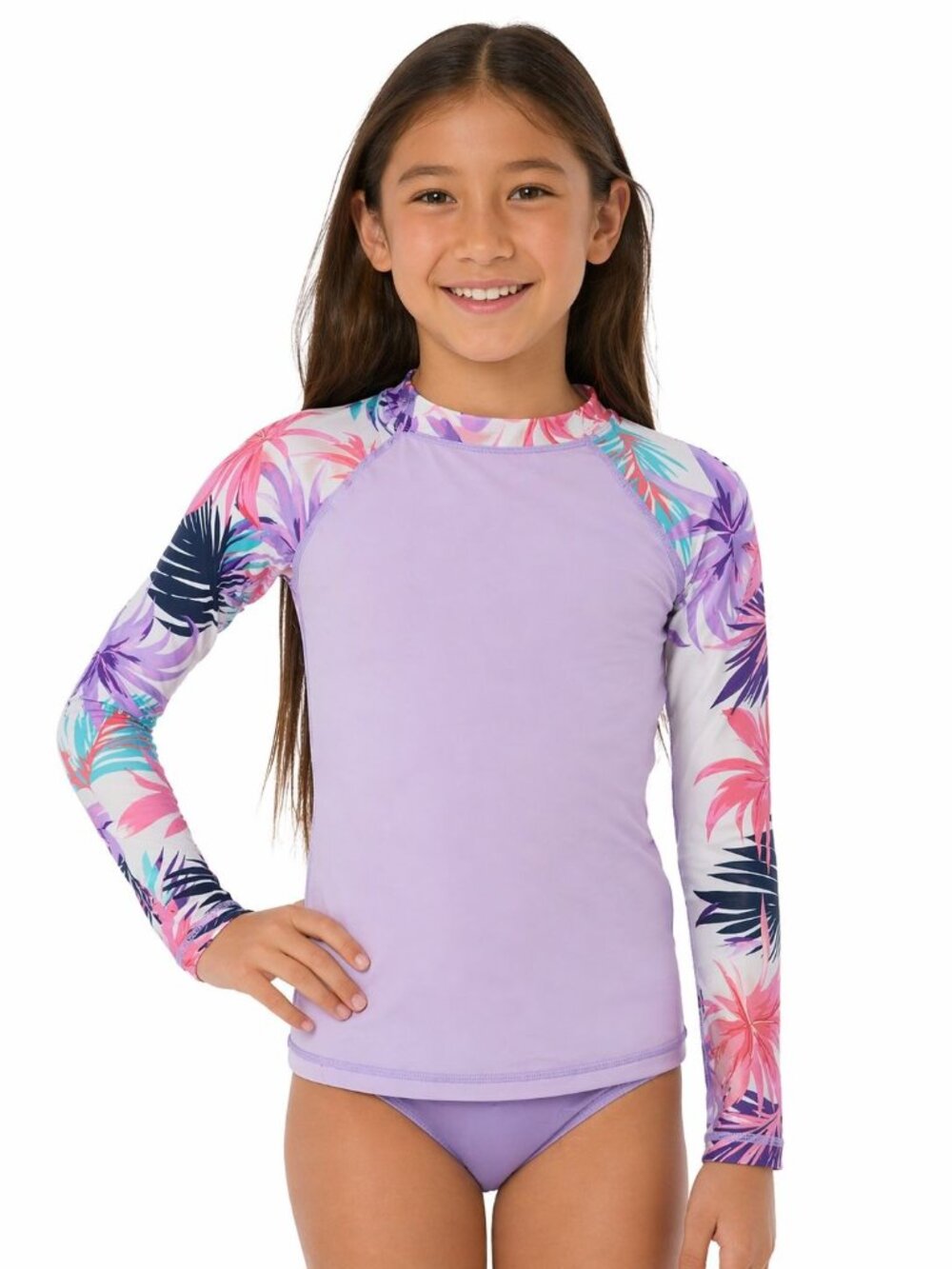 Kanu Surf Girls' Gigi Long Sleeve Rash Guard UPF 50 Beach Vacation  Size 12
